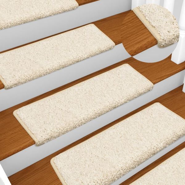 vidaXL Stair Mats 10 pcs 65x21x4 cm White Rectangular Edge