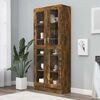 vidaXL Vitrine Cabinet Smoked Oak 82.5x30.5x185 cm Engineered Wood
