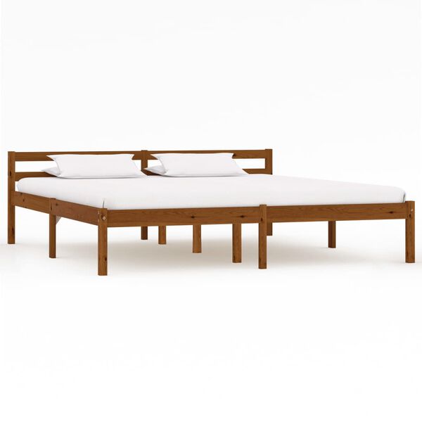 vidaXL Bed Frame without Mattress Honey Brown Solid Wood 160x200 cm (283212+2x321987)
