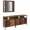 vidaXL Bathroom Vanity Units with Shelf 3 pcs Brown Engineered wood
