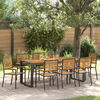 vidaXL Garden Dining Set 9 pcs Black and Brown Poly Rattan
