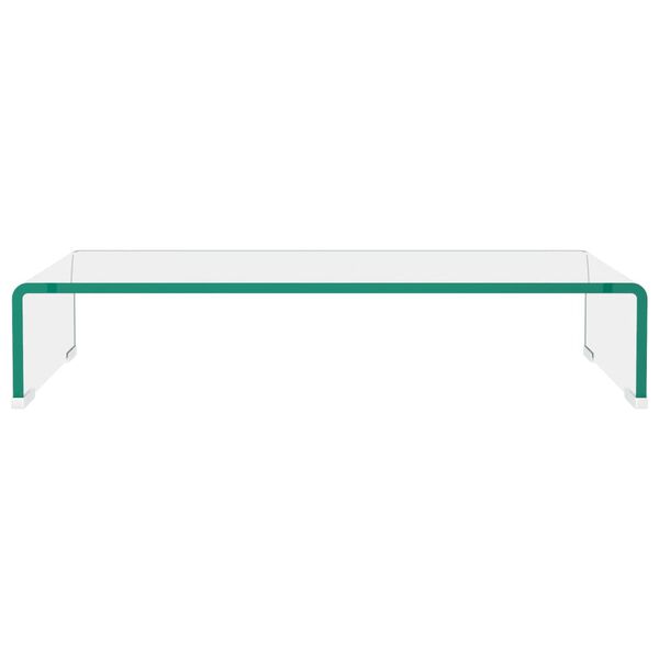 vidaXL TV Stand/Monitor Riser Glass Clear 60x25x11 cm