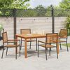 vidaXL Garden Dining Set 5 pcs Black Solid Acacia Wood