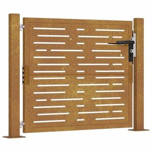 vidaXL Garden Gate 100x75 cm Corten Steel Square Design