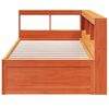 vidaXL Bookcase Bed without Mattress Wax Brown 90x190cm Solid Wood Pine