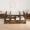 vidaXL Storage Bed Frame Smoked Oak 180 x 200 cm Engineered Wood