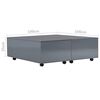 vidaXL Coffee Table High Gloss Grey 100x100x35 cm