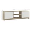vidaXL TV Cabinet White and Sonoma Oak 120x30x37.5 cm Engineered Wood