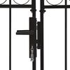 vidaXL Fence Gate Double Door with Arched Top Steel 400x175 cm Black