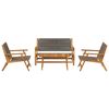 vidaXL Garden Chairs with Table 4 pcs Grey Solid Acacia wood