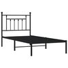 vidaXL Metal Bed Frame without Mattress with Headboard Black 80x200cm