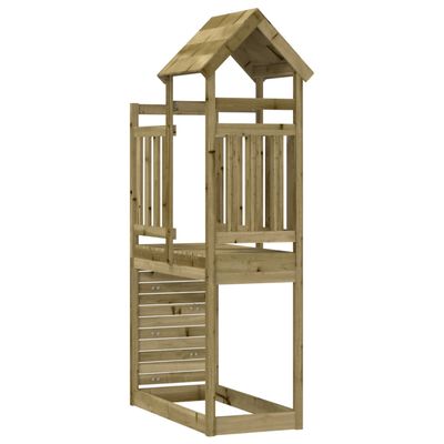 vidaXL Play Tower with Rockwall 53x110.5x214 cm Impregnated Wood Pine