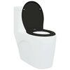 vidaXL Toilet Seat Black 47 x 37 x 4 cm Duroplast