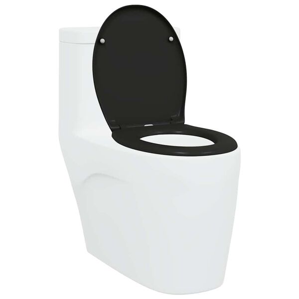 vidaXL Toilet Seat Black 47 x 37 x 4 cm Duroplast