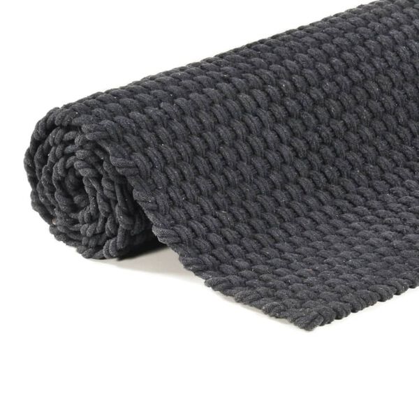 vidaXL Rug Rectangular Anthracite 180x250 cm Cotton