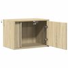 vidaXL Wall-mounted Bedside Cabinet with LED Lights Sonoma Oak