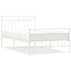 vidaXL Metal Bed Frame without Mattress with Footboard White 100x200cm