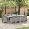 vidaXL Garden Dining Set 11 pcs Light Grey Polypropylene