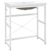vidaXL Bathroom Washbasin Frame with Built-in Basin White Iron