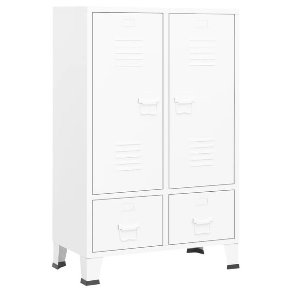 vidaXL Industrial Wardrobe White 67x35x107 cm Steel
