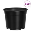 vidaXL Flower Pot 50 pcs Black &Oslash; 10 x 8 cm Plastic