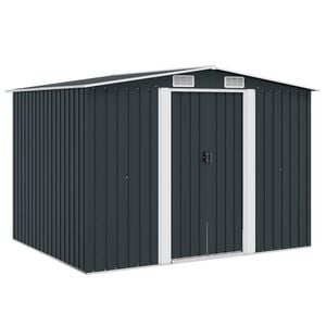 vidaXL Garden Shed | Anthracite | Galvanised steel | 257x205x178 cm