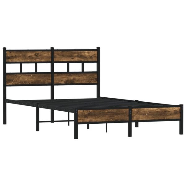 vidaXL Bed Frame without Mattress with Headboard Sonoma Oak 120x190 cm Small Double