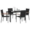 vidaXL Garden Dining Set 5 pcs Black Powder-coated Steel