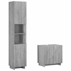 vidaXL Bathroom Cabinet Set 2 pcs Grey Sonoma Engineered Wood