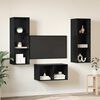vidaXL TV Cabinet Set Black Oak 37 x 37 x 107 cm Engineered Wood