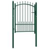 vidaXL Fence Gate with Spikes Steel 100x125 cm Green
