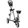 vidaXL Golf Trolley with Seat Black and White 100 x 60 x 130 cm Iron