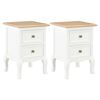 vidaXL Bedside Cabinet 2 pcs White 35x30x49 cm MDF