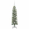 vidaXL Artificial Slim Christmas Tree Green and white 120 cm