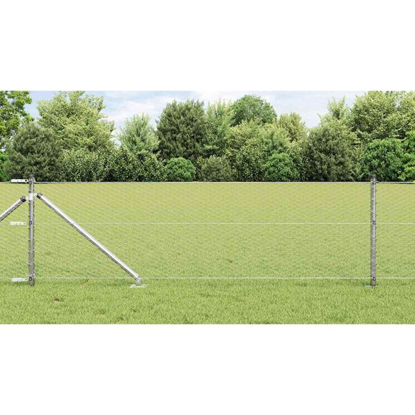 vidaXL Fence with Posts Silver 0.6 x 10 m PVC-coated steel
