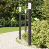 vidaXL Bollard Lights with Outlet 3 pcs 110 cm Black IP44