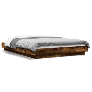 vidaXL Bed Frame without Mattress Smoked Oak 120x190 cm Small Double
