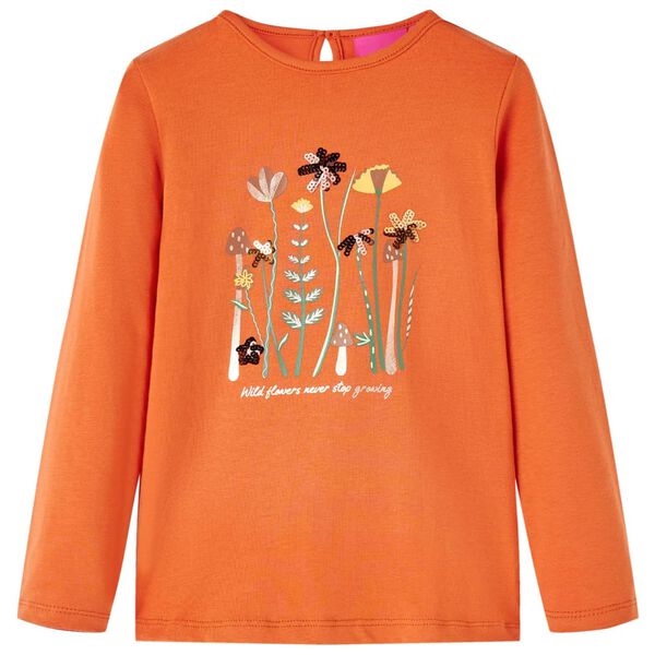 Kids' T-shirt with Long Sleeves Burnt Orange 104