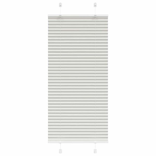 vidaXL Pleated Blind Light Grey 60x100 cm Fabric Width 59.4 cm Polyester