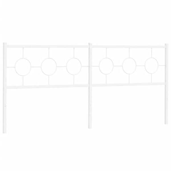 vidaXL Metal Replace Headboard White 193 cm