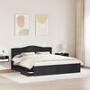 vidaXL Bed Frame with Drawer Black 200 x 200 cm Engineer Wood