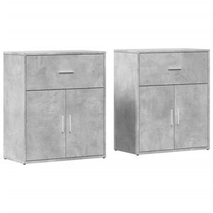 vidaXL Sideboards 2 pcs Concrete Grey 60x31x70 cm Engineered Wood