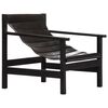 vidaXL Relaxing Armchair Black Real Leather