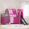 vidaXL Kids'Loft Bed Frame Black and Pink 90 x 200 cm Metal