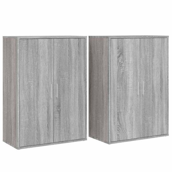 vidaXL Sideboards 2 pcs Grey Sonoma 60x31x84 cm Engineered Wood