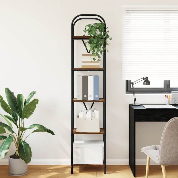 vidaXL Bookshelf Smoked Oak 40 x 30 x 183 cm Engineered wood