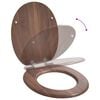 vidaXL Toilet Seat 2 pcs Brown 44 x 38 cm MDF board