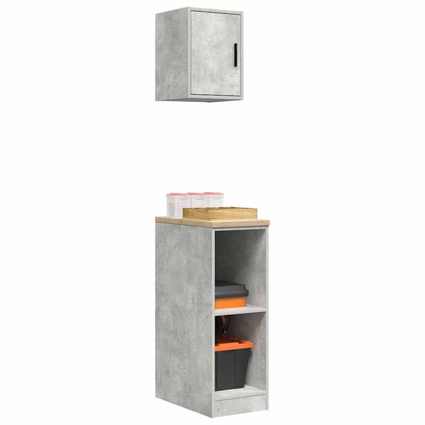 vidaXL Garage Cabinets 2 pcs Concrete Grey Engineered Wood