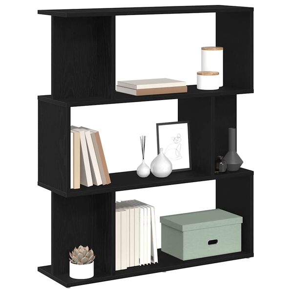 vidaXL Bookcase Black Oak 80x24x96 cm Engineered Wood