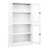 vidaXL Office Cabinet White 90x40x180 cm Steel and Tempered Glass